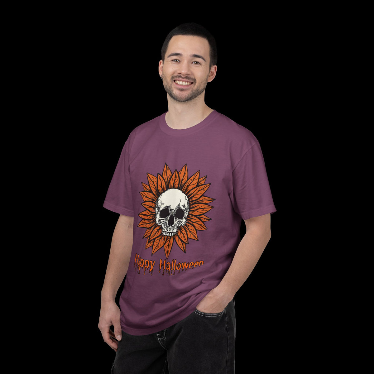 Happy Halloween Skull Sunflower T-Shirt