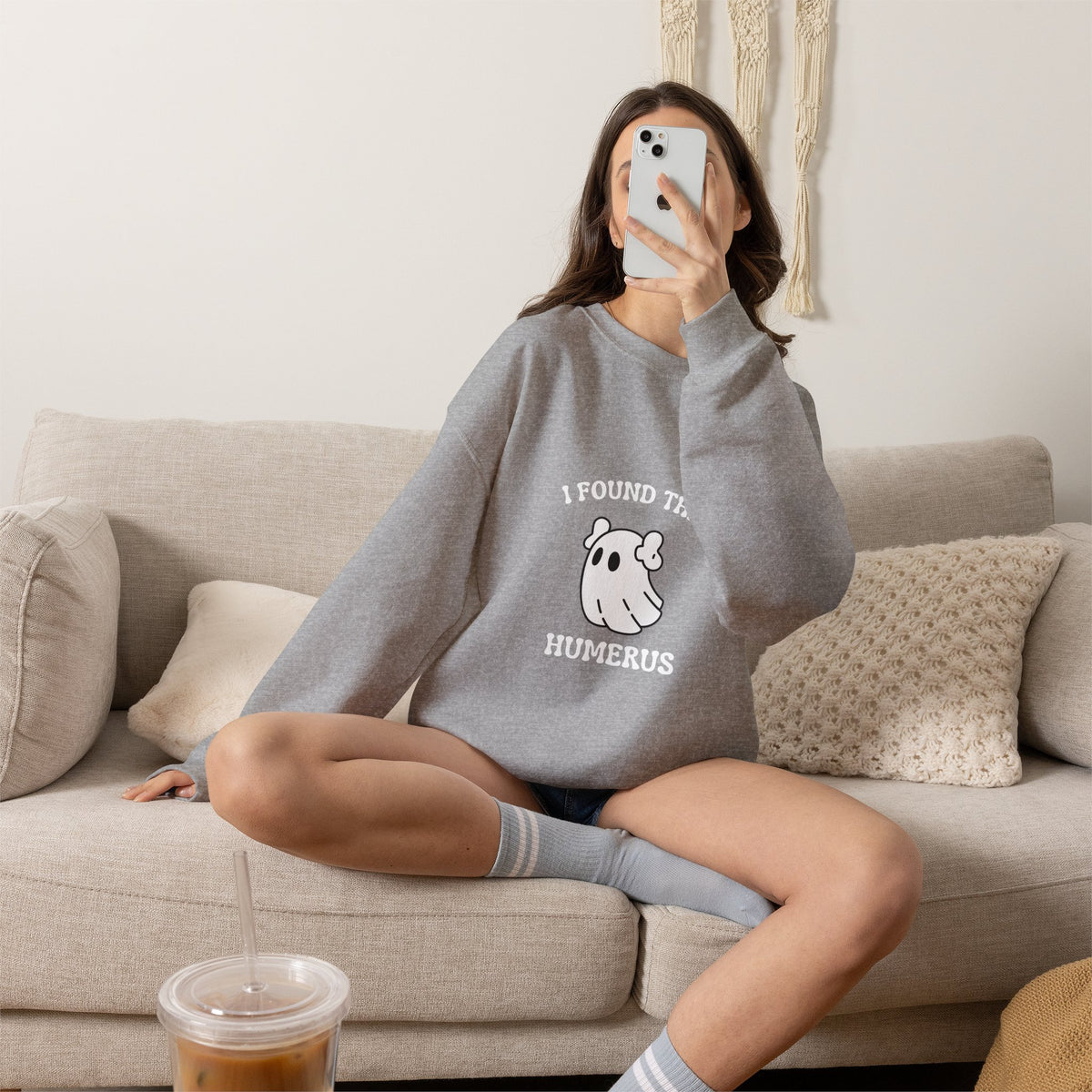 I Found This Humerus Halloween Ghost Sweatshirt