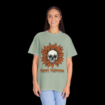 Happy Halloween Skull Sunflower T-Shirt