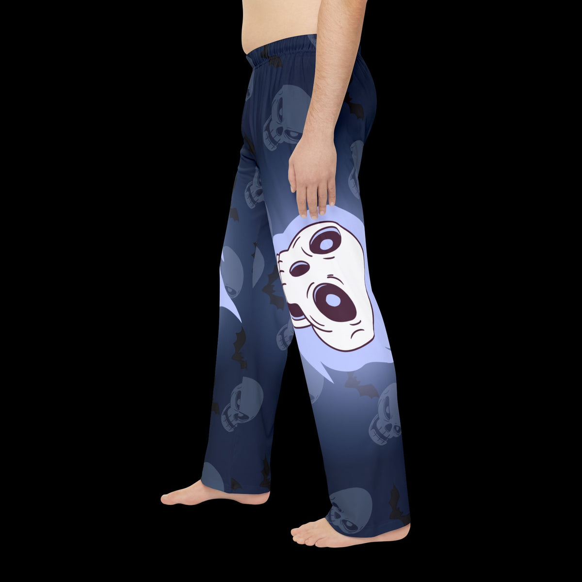Spooky Skull & Bat Halloween Pajama Pants