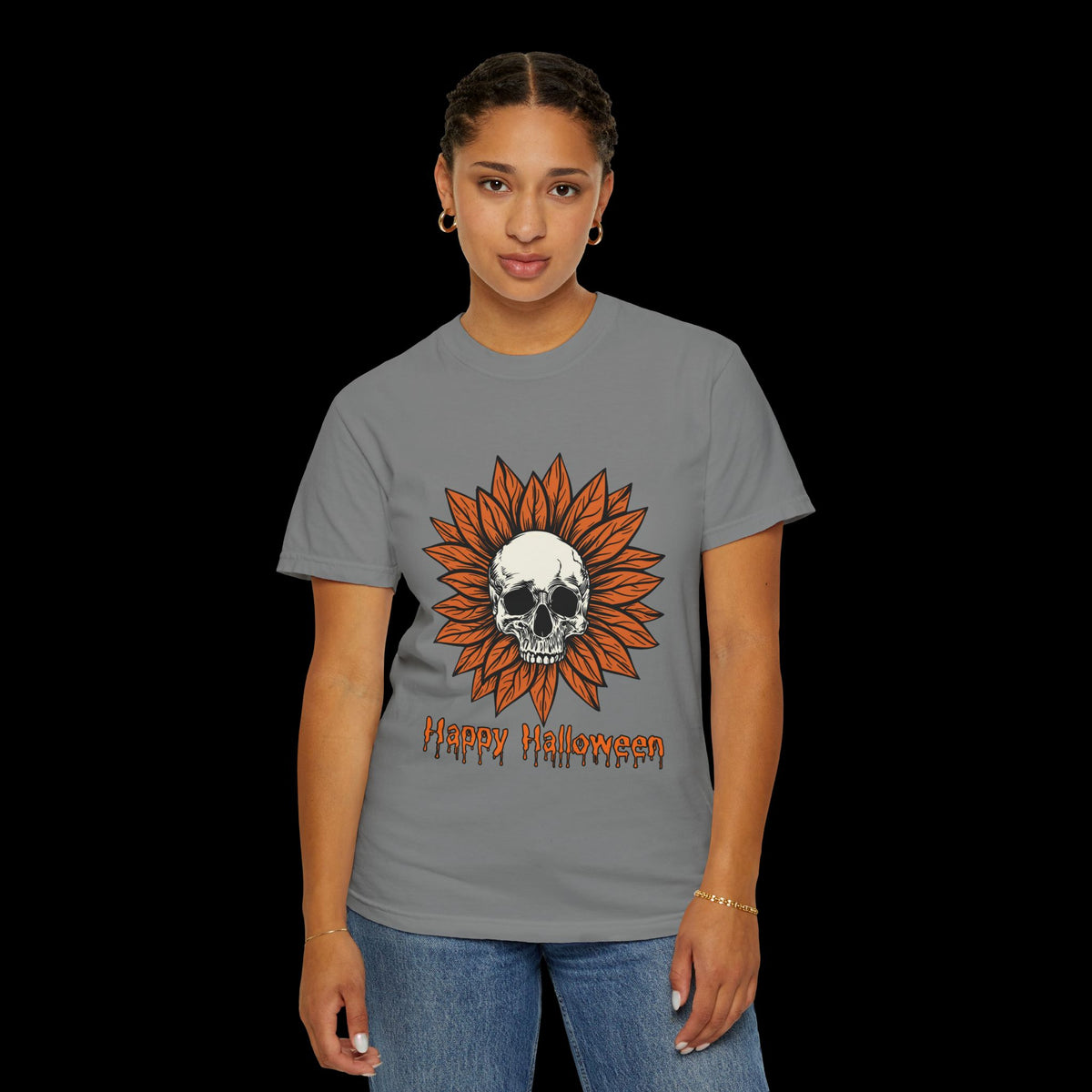 Happy Halloween Skull Sunflower T-Shirt