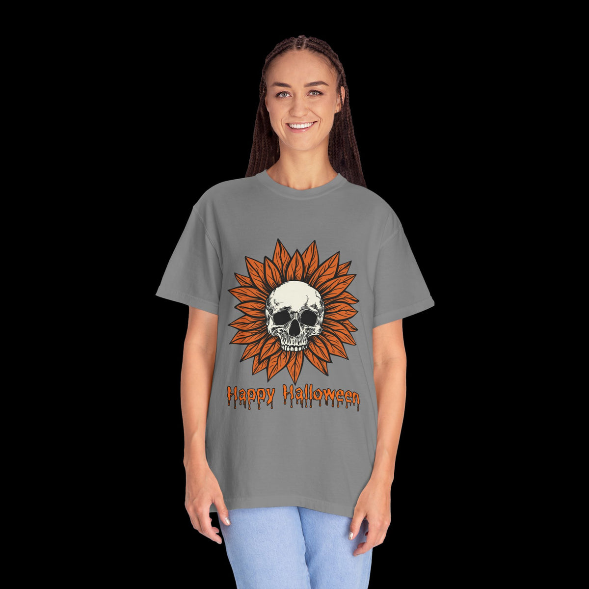 Happy Halloween Skull Sunflower T-Shirt