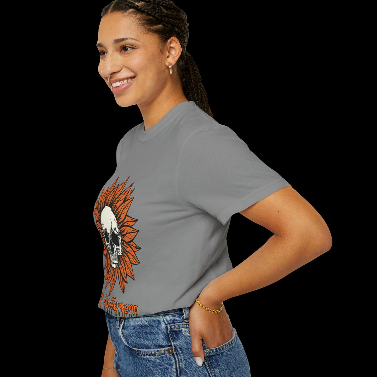 Happy Halloween Skull Sunflower T-Shirt