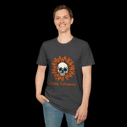 Happy Halloween Skull Sunflower T-Shirt