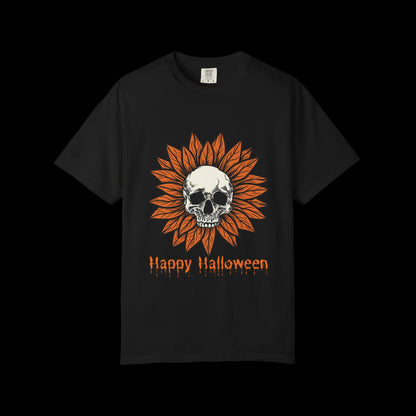 Happy Halloween Skull Sunflower T-Shirt