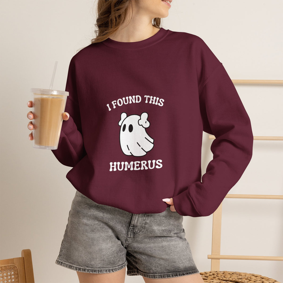 I Found This Humerus Halloween Ghost Sweatshirt