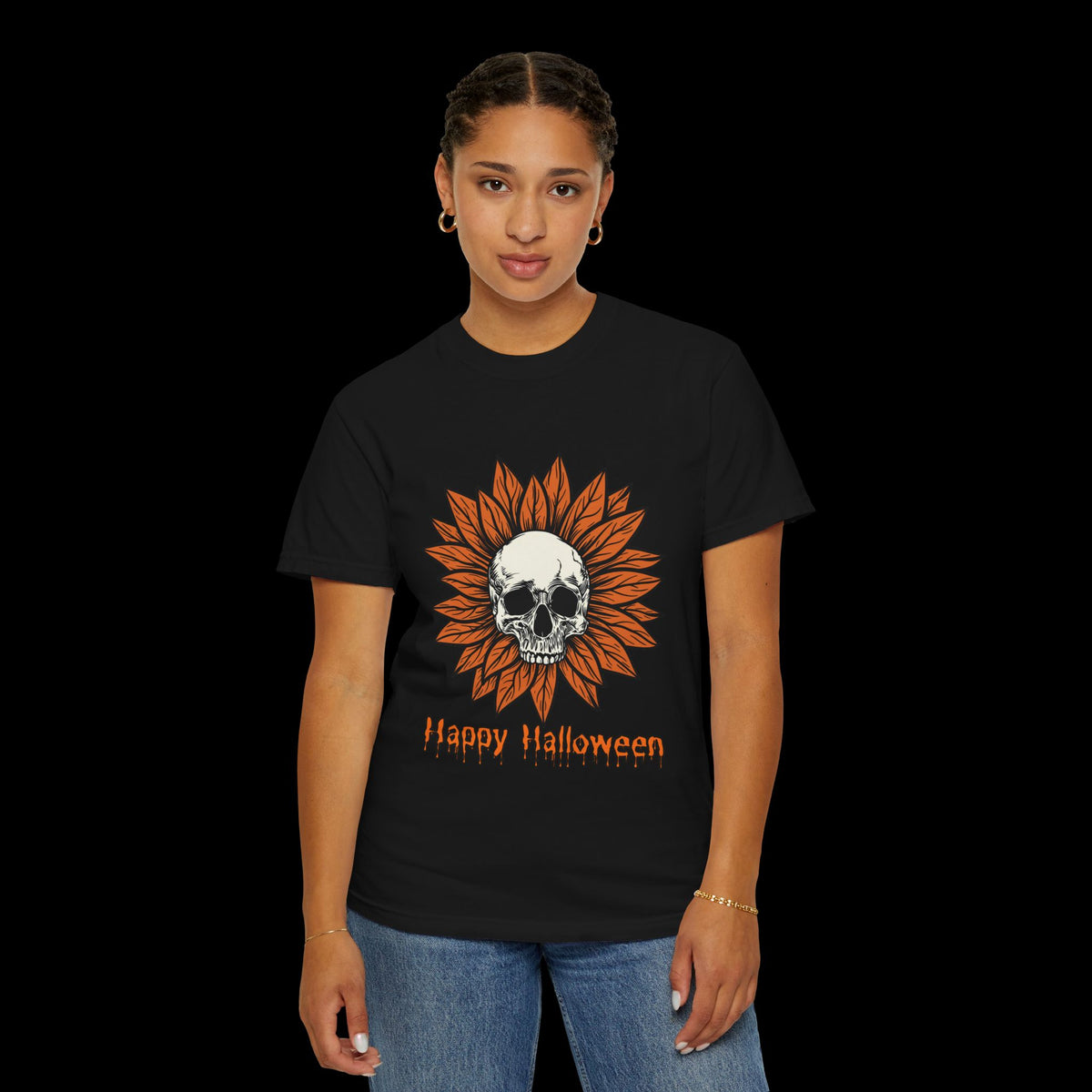 Happy Halloween Skull Sunflower T-Shirt