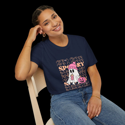 Spooky Ghost Pumpkin Halloween T-Shirt