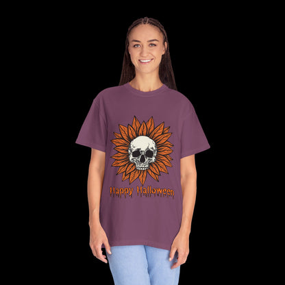 Happy Halloween Skull Sunflower T-Shirt