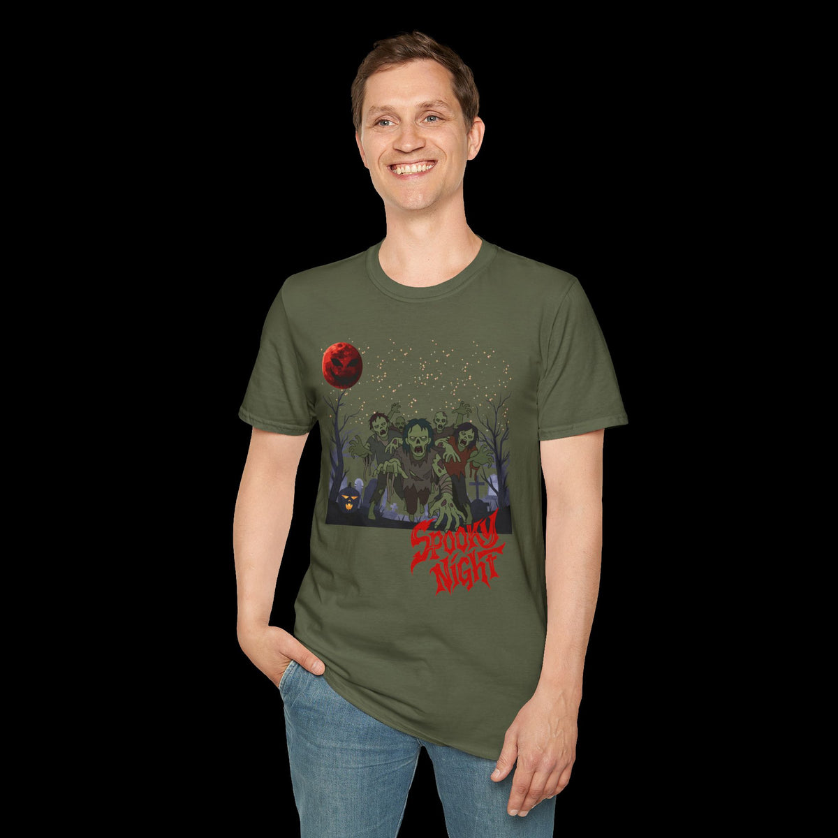 Spooky Night Halloween Haunted Forest T-Shirt
