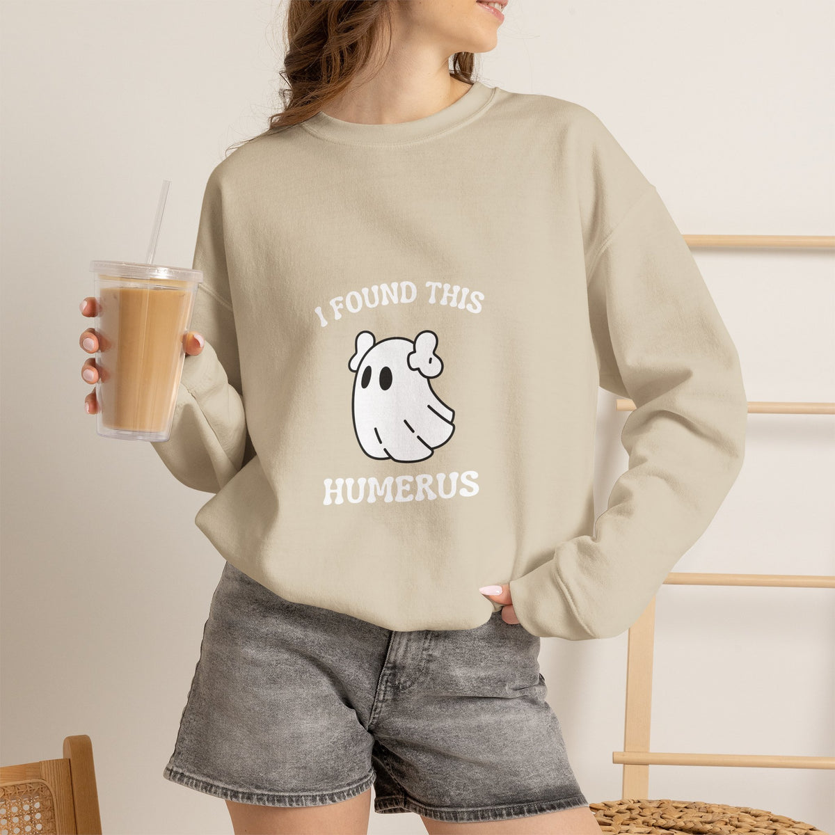 I Found This Humerus Halloween Ghost Sweatshirt