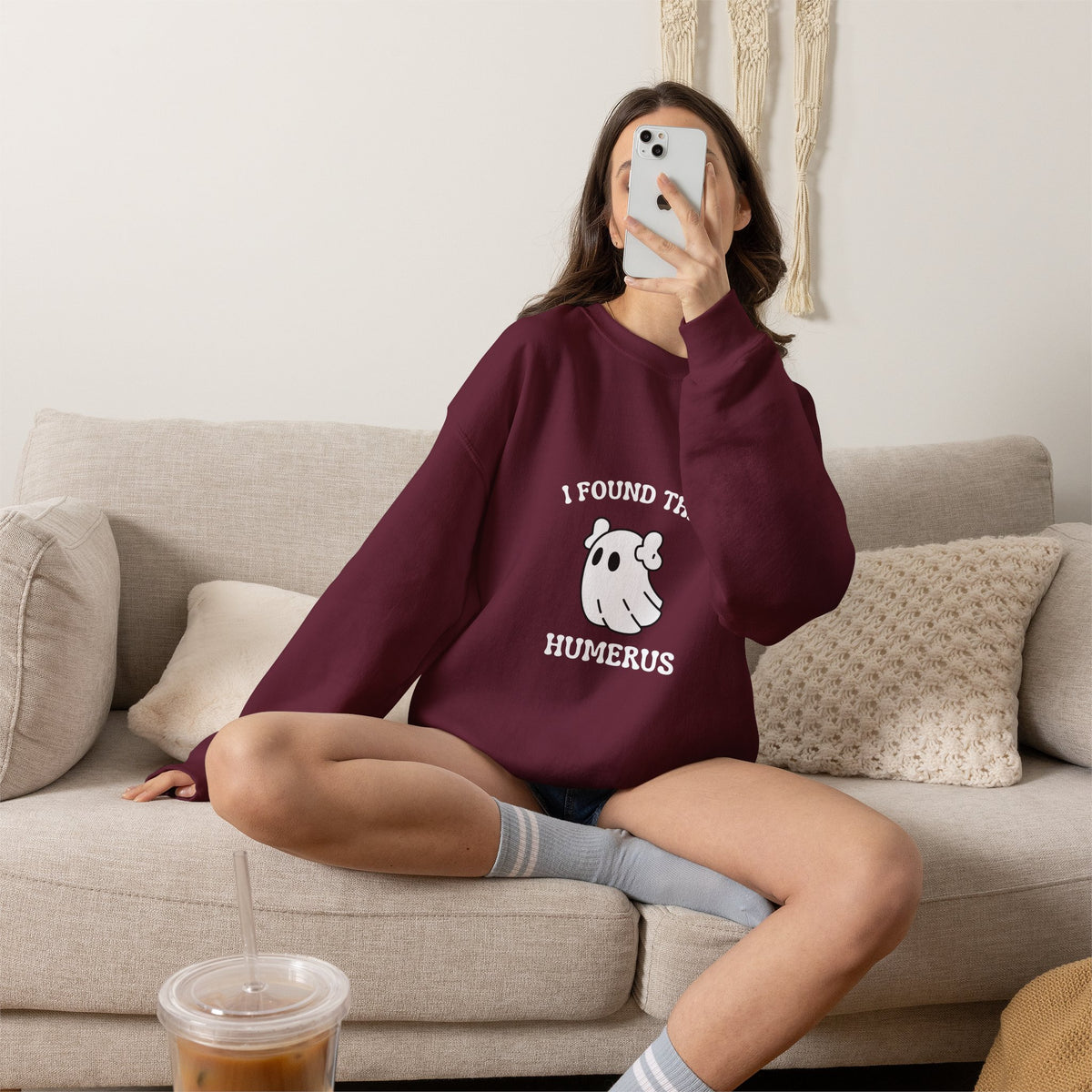 I Found This Humerus Halloween Ghost Sweatshirt