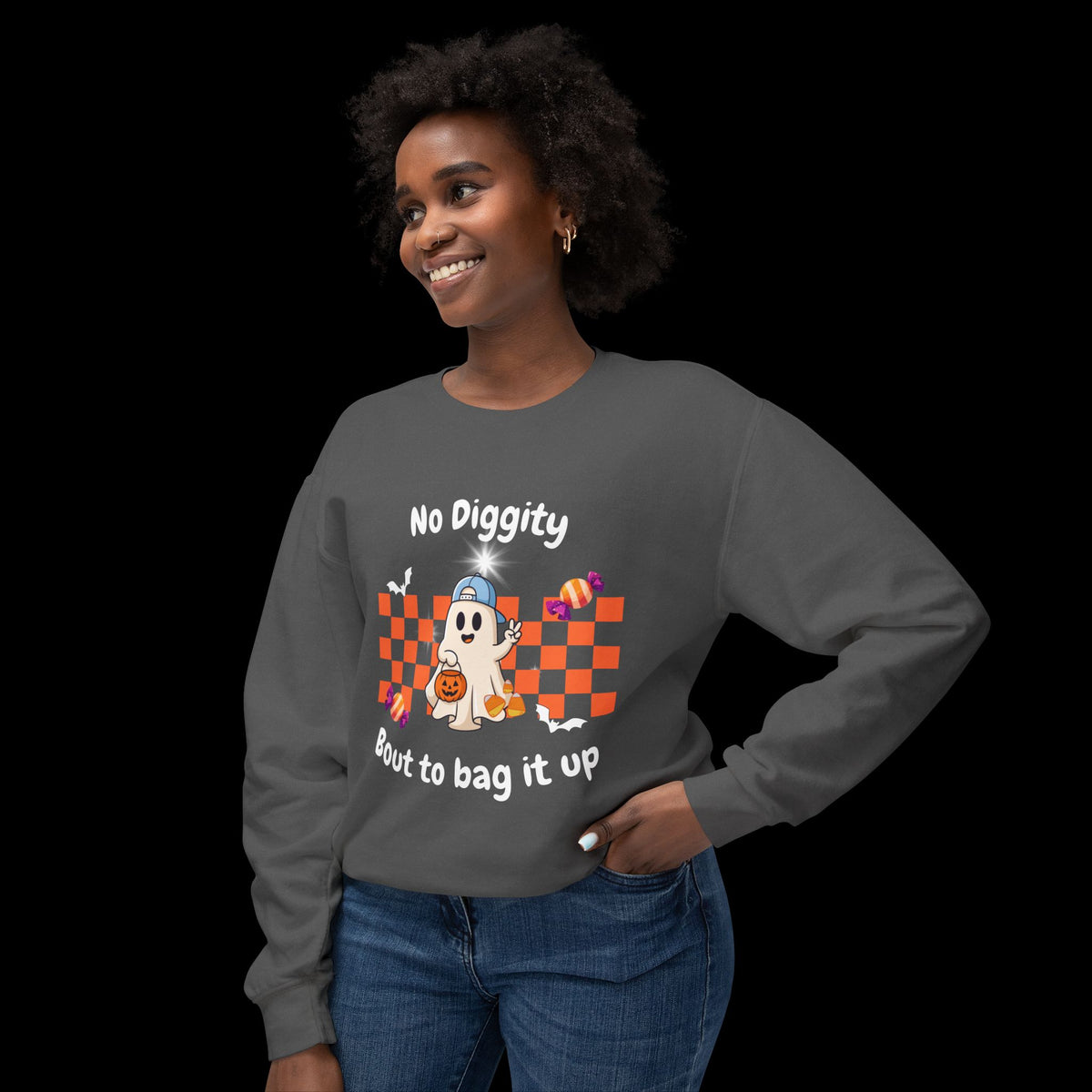 No Diggity Ghost Pumpkin Crewneck Sweatshirt