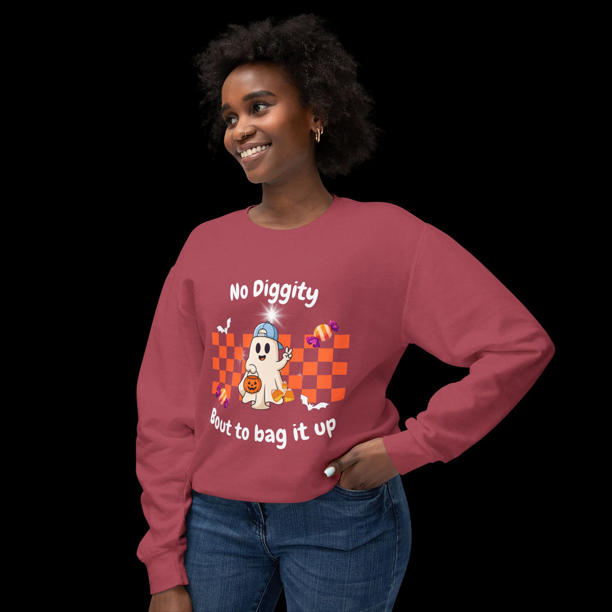 No Diggity Ghost Pumpkin Crewneck Sweatshirt