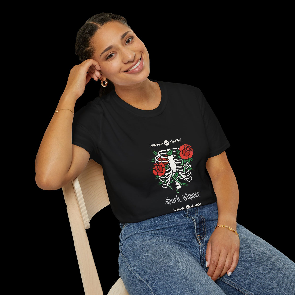 Dark Flower Skeleton T-Shirt