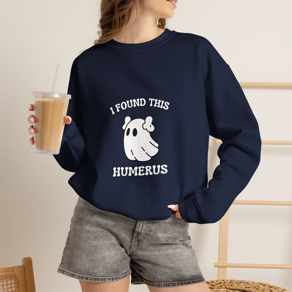 I Found This Humerus Halloween Ghost Sweatshirt