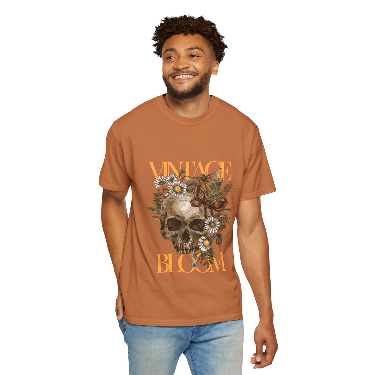 Vintage Bloom Skull T-Shirt | Garment-Dyed Tee