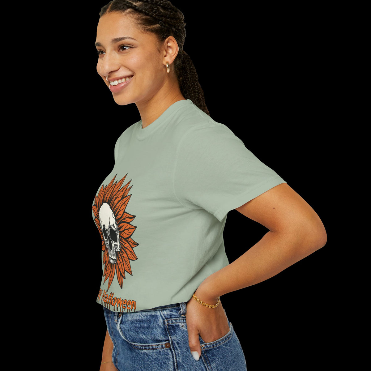 Happy Halloween Skull Sunflower T-Shirt