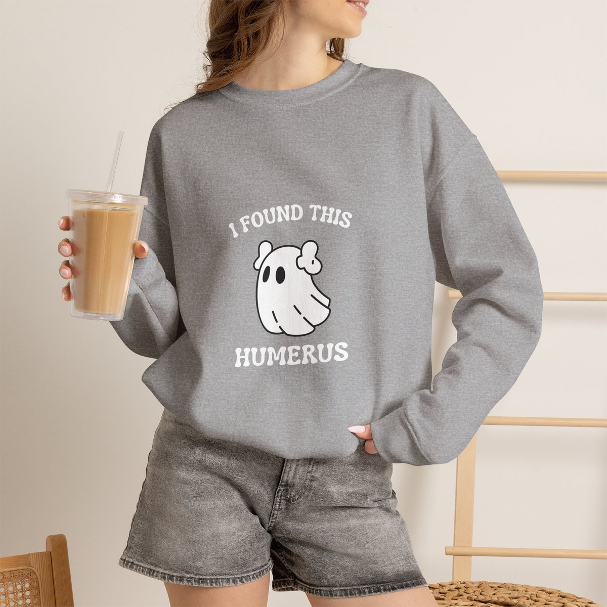 I Found This Humerus Halloween Ghost Sweatshirt