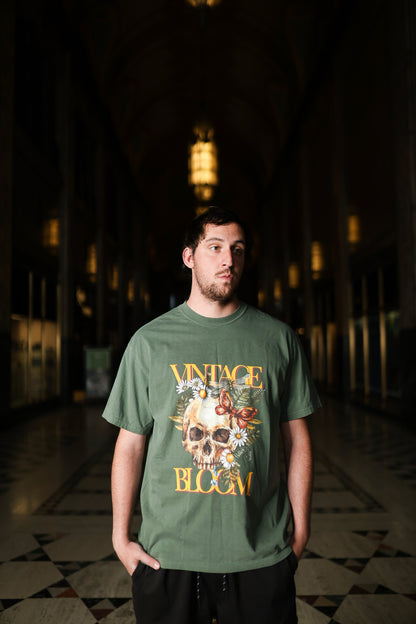 Vintage Bloom Skull T-Shirt | Garment-Dyed Tee