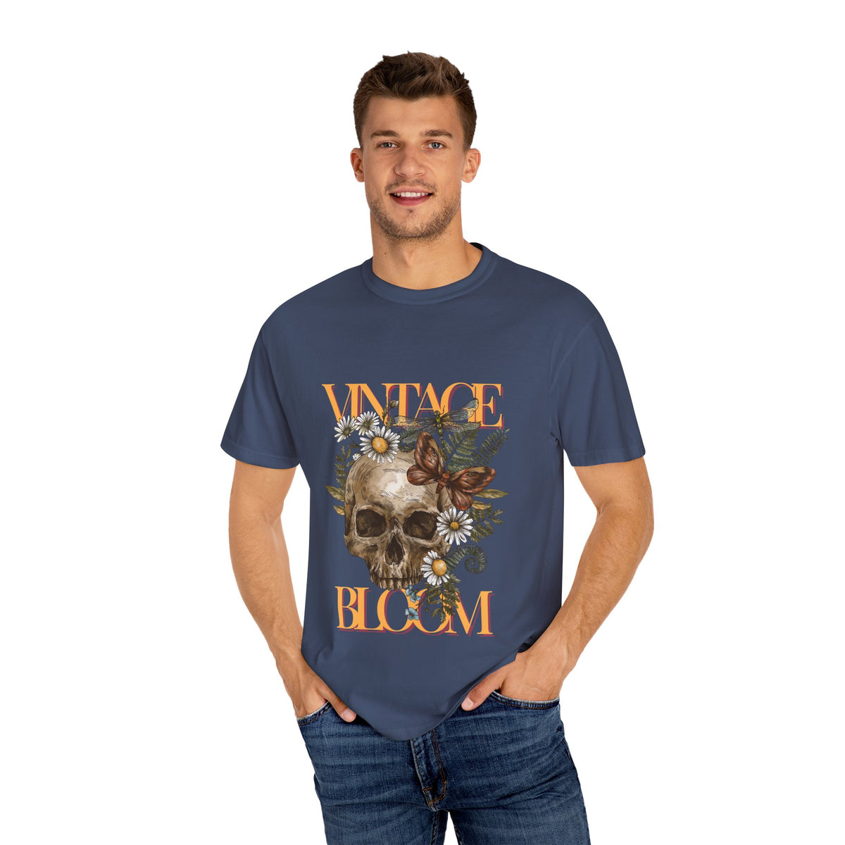 Vintage Bloom Skull T-Shirt | Garment-Dyed Tee