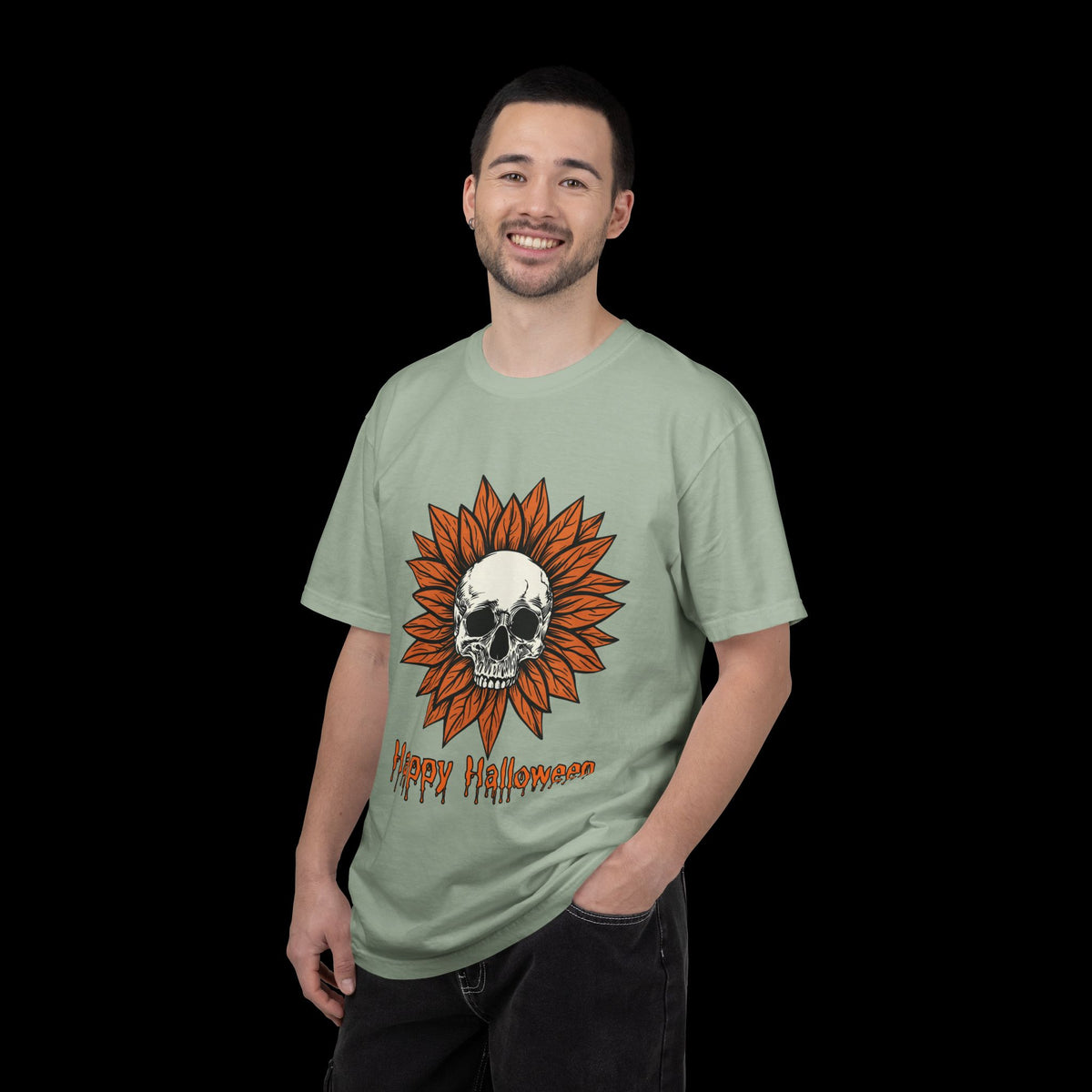 Happy Halloween Skull Sunflower T-Shirt