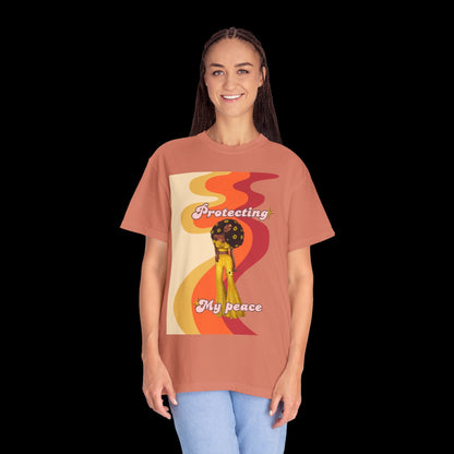 Protecting My Peace T-Shirt — Retro Afrocentric Peace Tee