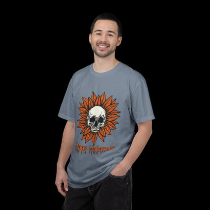 Happy Halloween Skull Sunflower T-Shirt