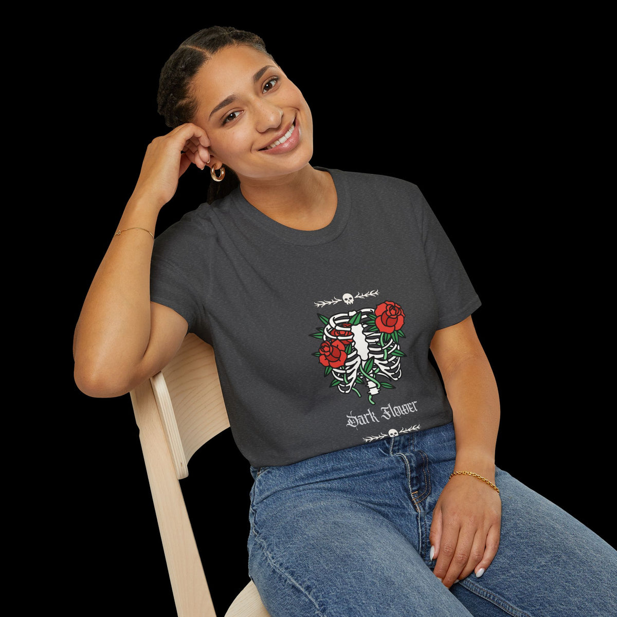 Dark Flower Skeleton T-Shirt