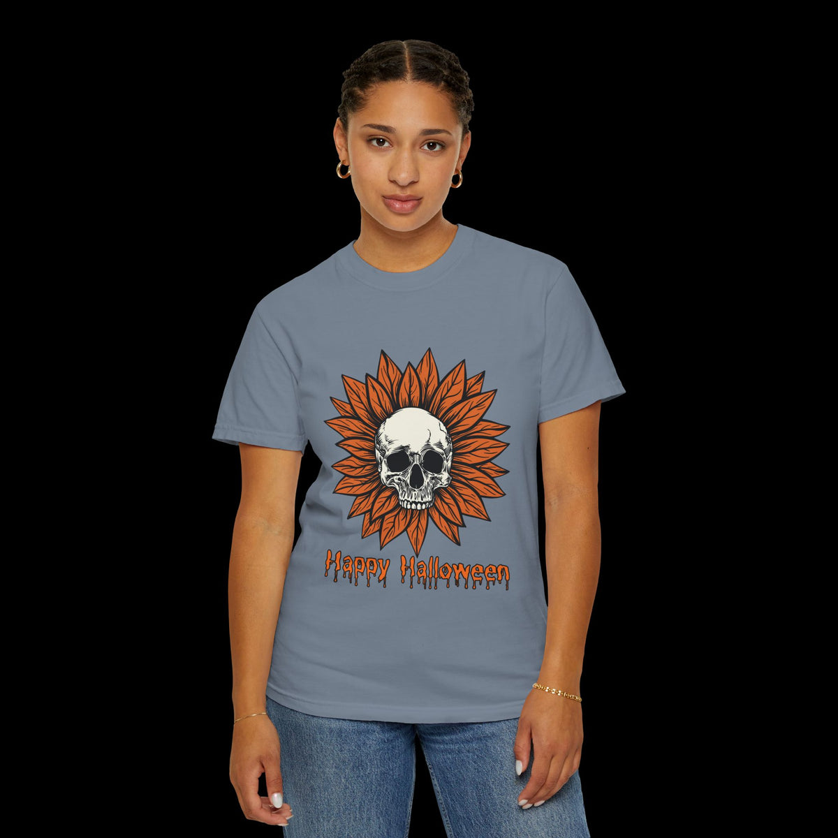 Happy Halloween Skull Sunflower T-Shirt