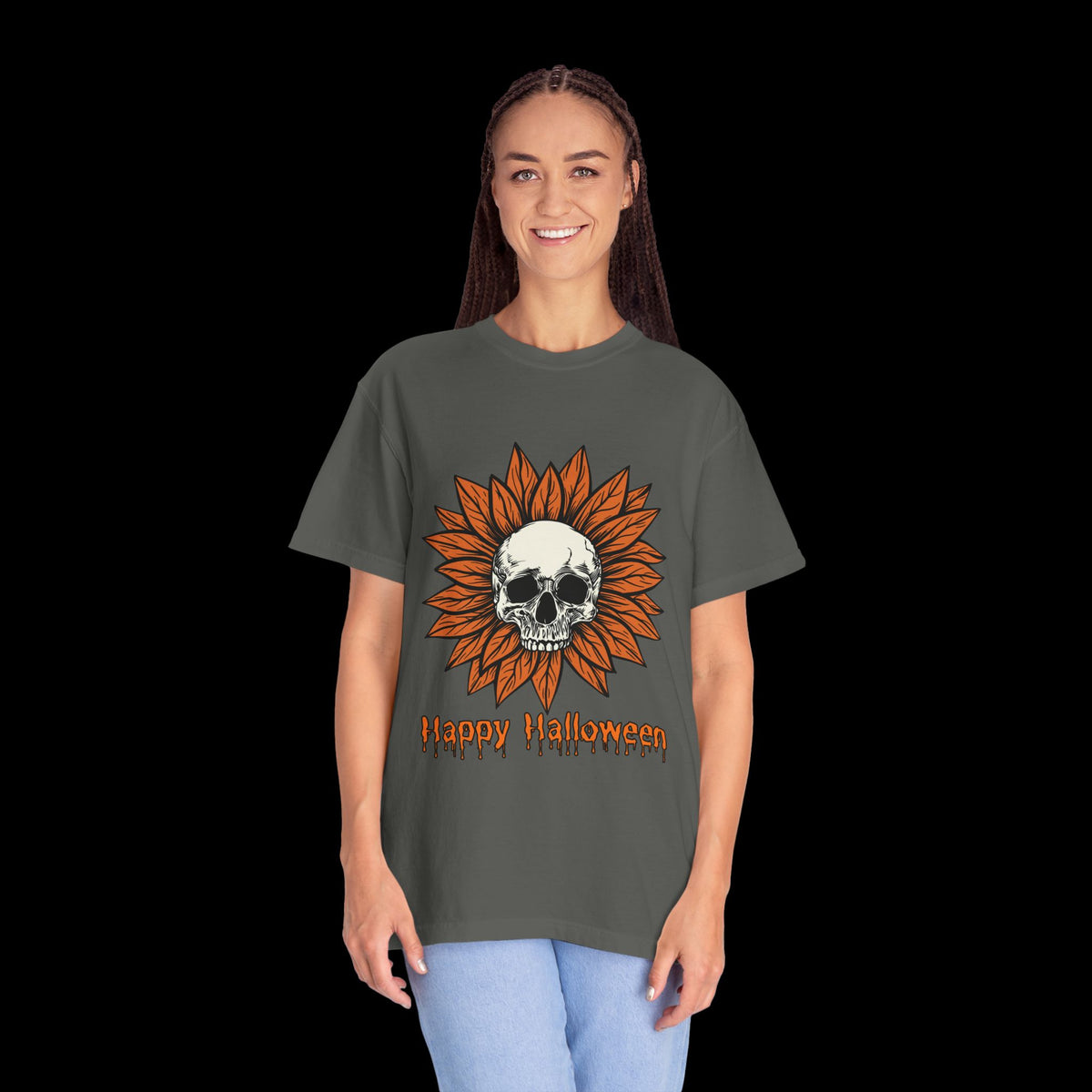 Happy Halloween Skull Sunflower T-Shirt