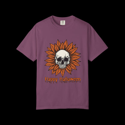 Happy Halloween Skull Sunflower T-Shirt