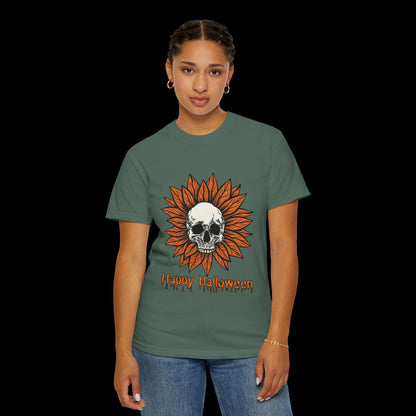 Happy Halloween Skull Sunflower T-Shirt