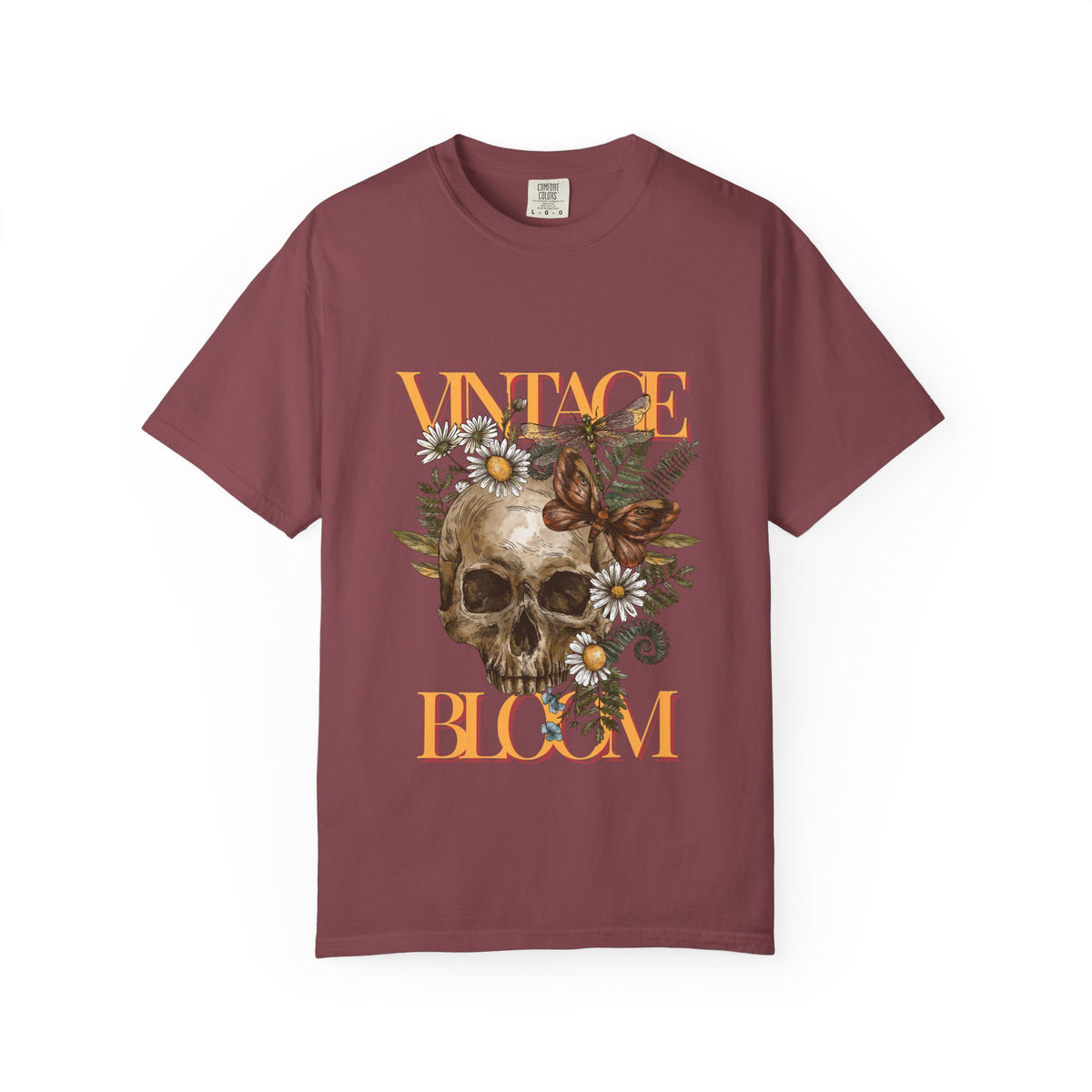 Vintage Bloom Skull T-Shirt | Garment-Dyed Tee