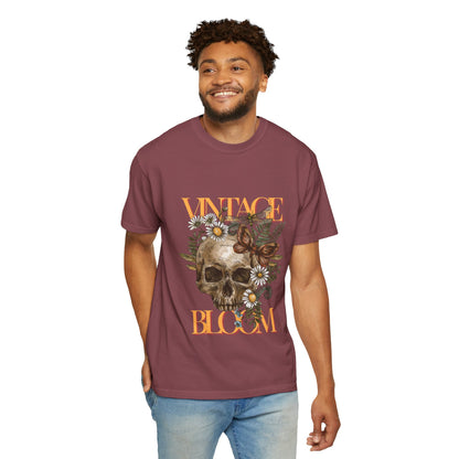 Vintage Bloom Skull T-Shirt | Garment-Dyed Tee