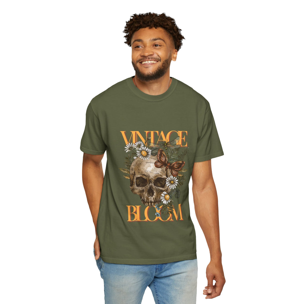 Vintage Bloom Skull T-Shirt | Garment-Dyed Tee
