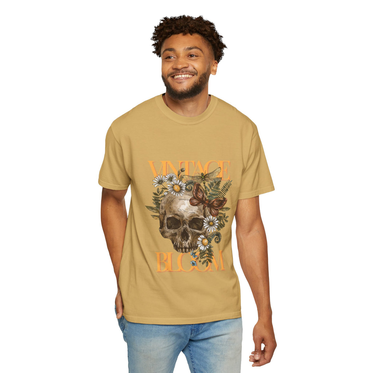 Vintage Bloom Skull T-Shirt | Garment-Dyed Tee