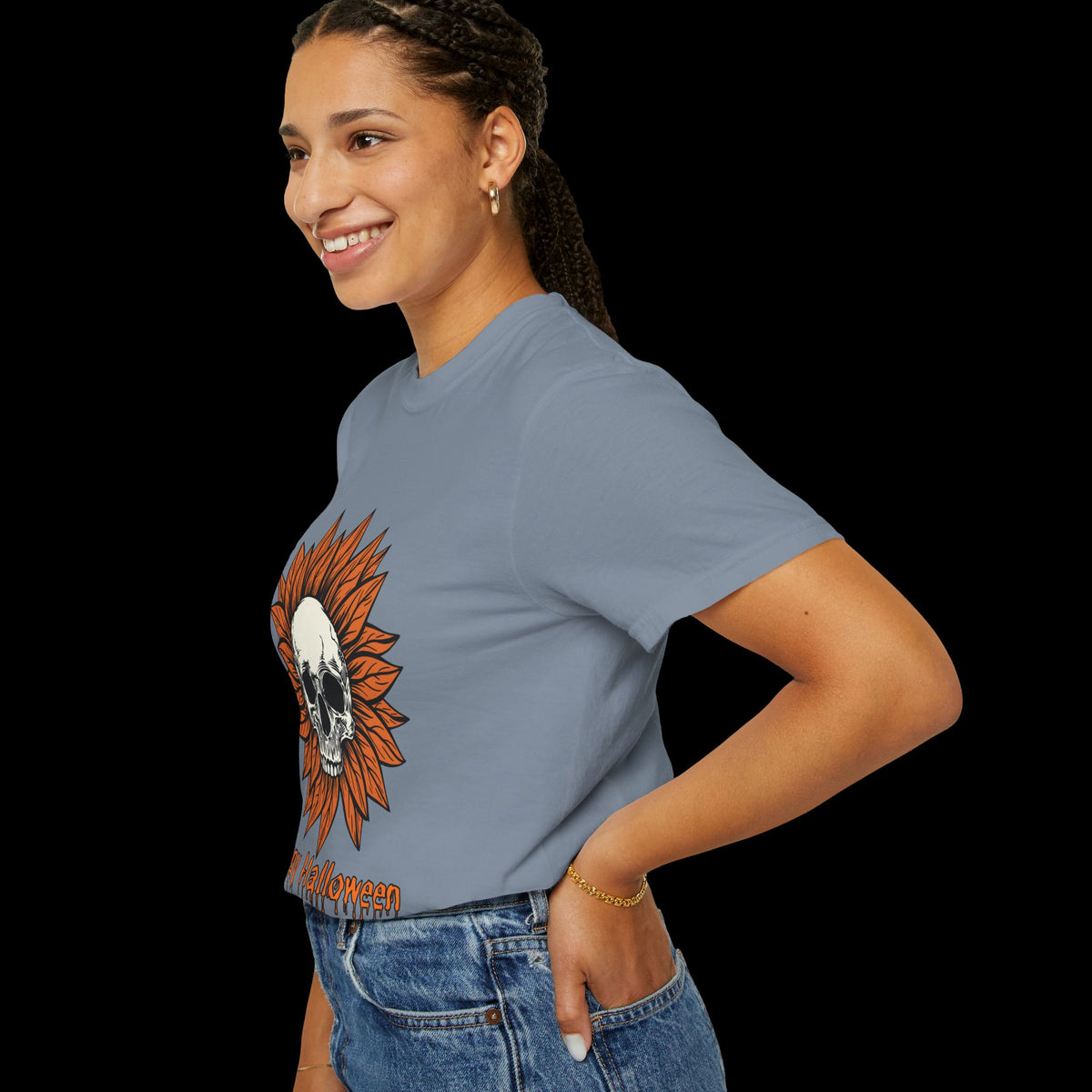 Happy Halloween Skull Sunflower T-Shirt