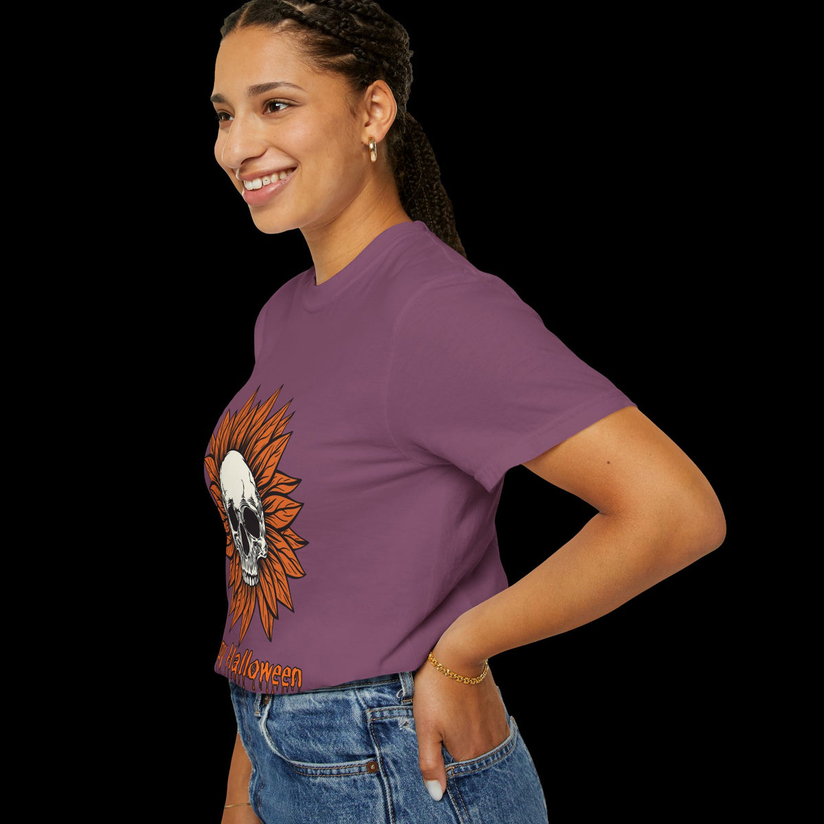 Happy Halloween Skull Sunflower T-Shirt