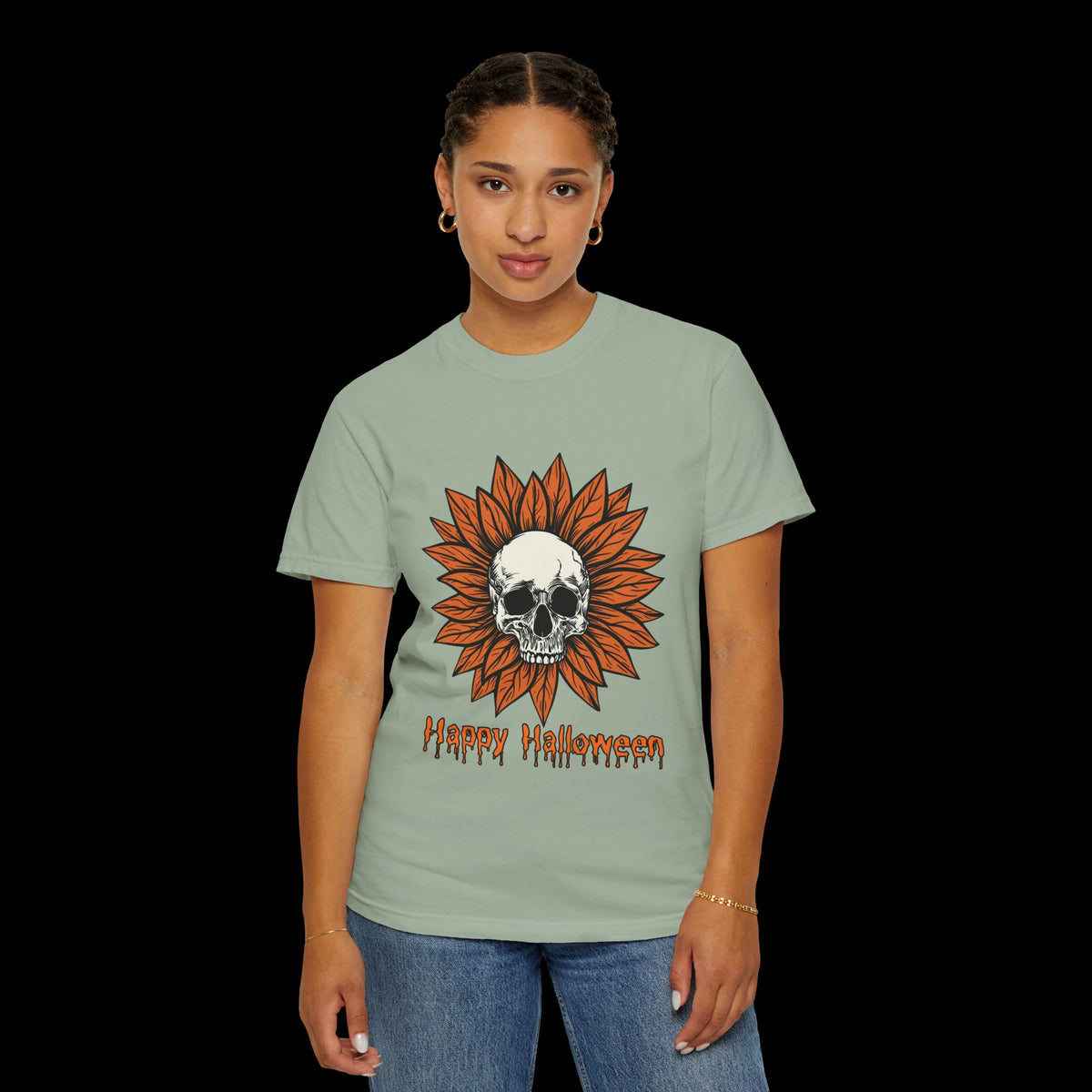 Happy Halloween Skull Sunflower T-Shirt