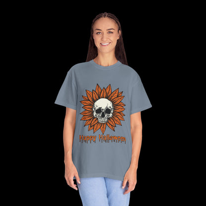 Happy Halloween Skull Sunflower T-Shirt