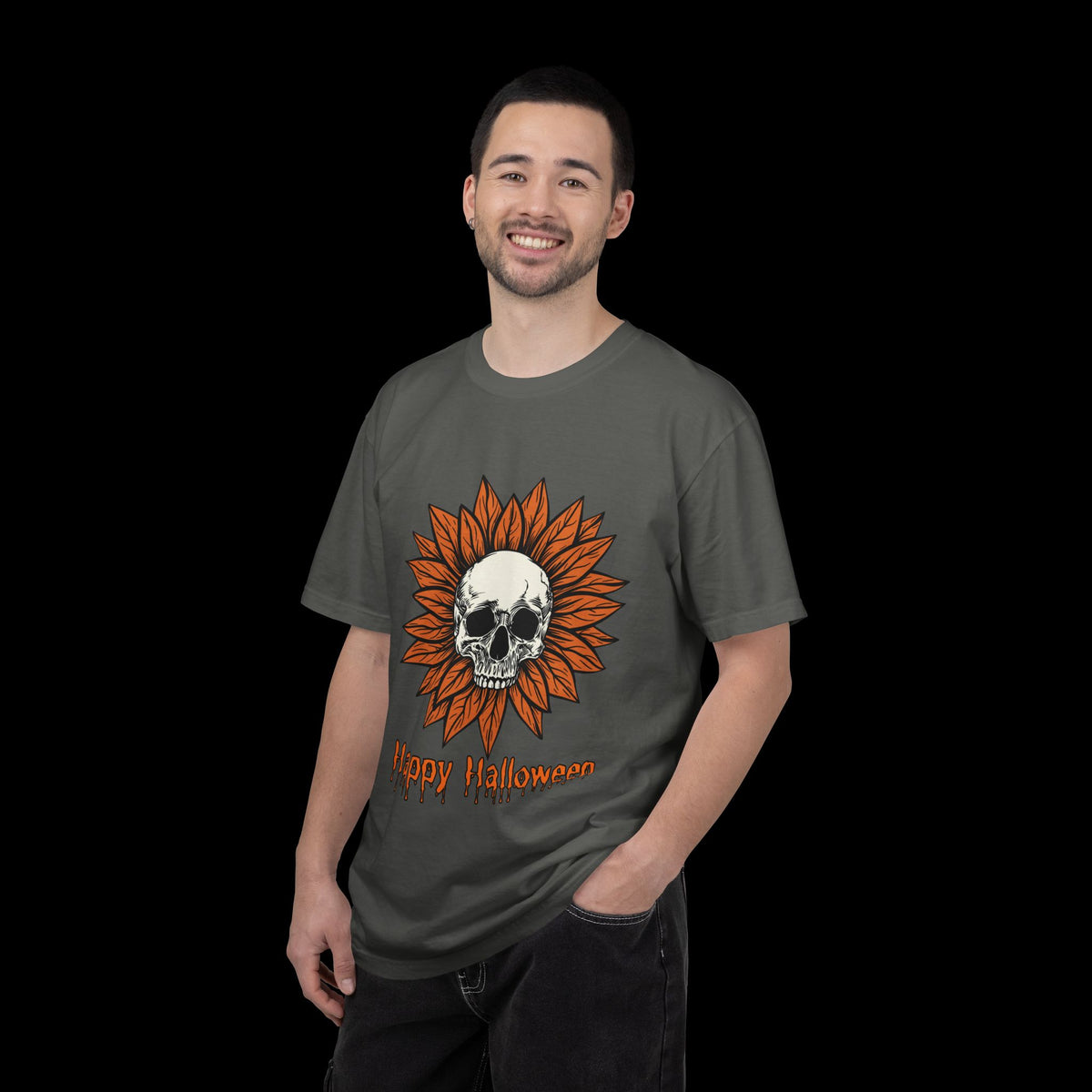 Happy Halloween Skull Sunflower T-Shirt