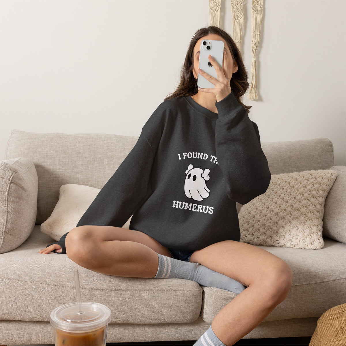I Found This Humerus Halloween Ghost Sweatshirt