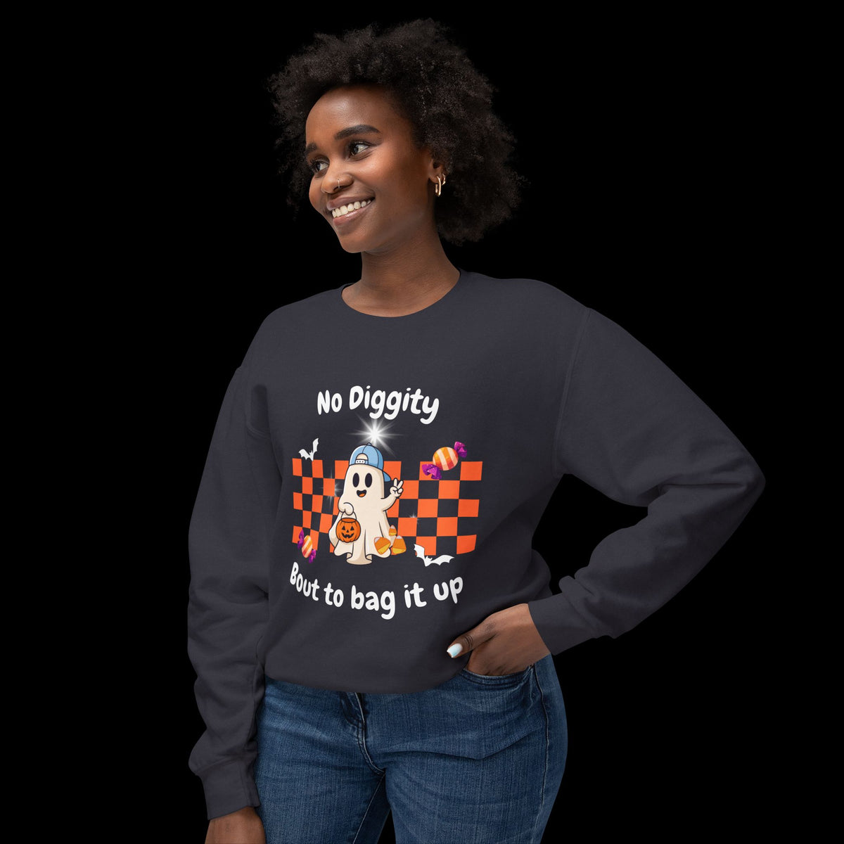 No Diggity Ghost Pumpkin Crewneck Sweatshirt