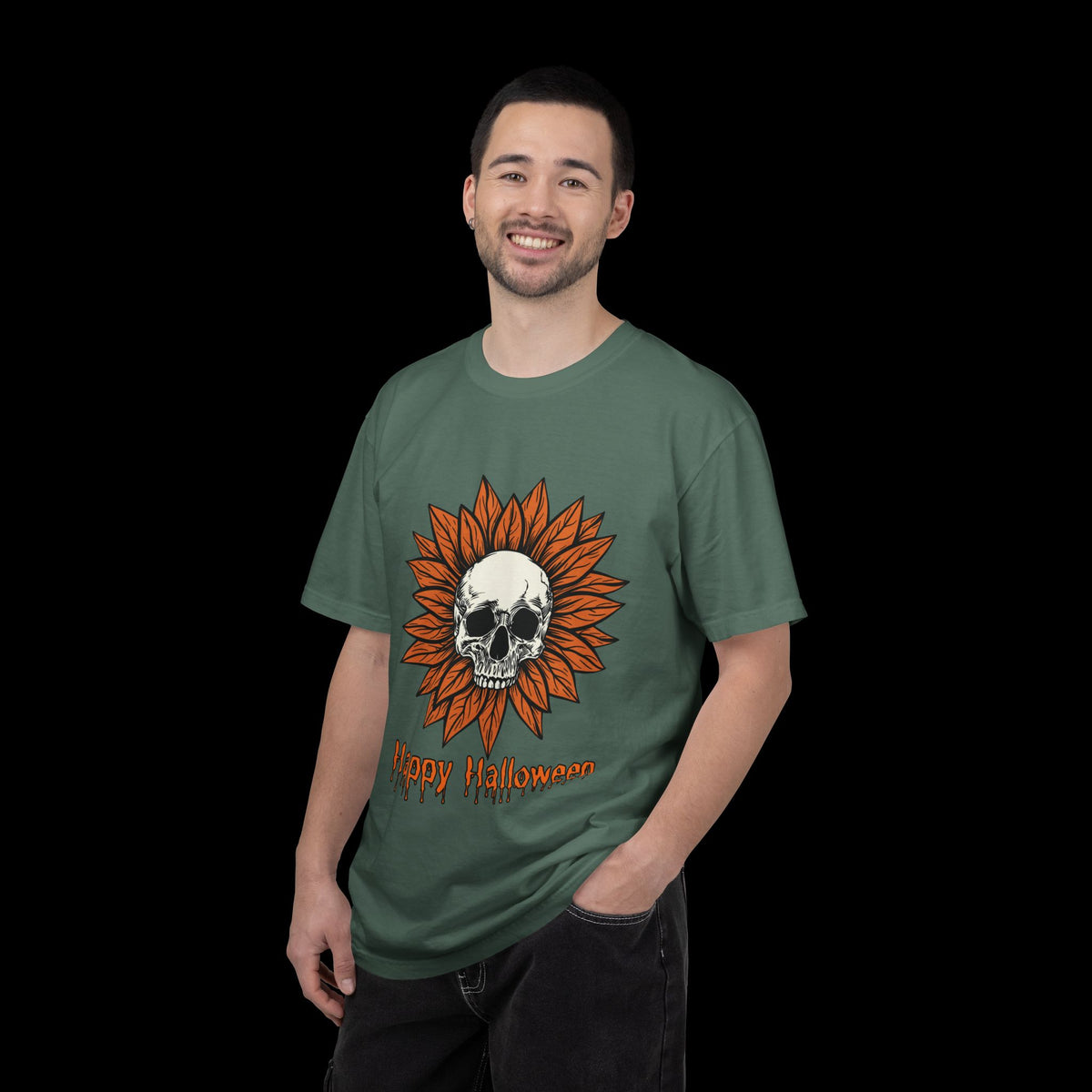 Happy Halloween Skull Sunflower T-Shirt
